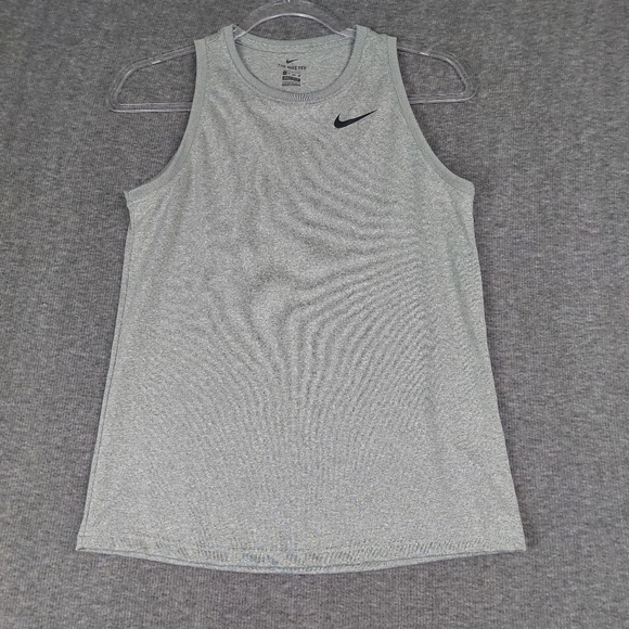 NIKE THE NIKE TEE GRAY DRI-FIT ATHLETIC SLEEVELESS CREW NECK TANK TOP SIZE XS - Picture 1 of 7